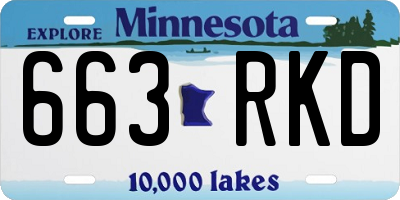 MN license plate 663RKD