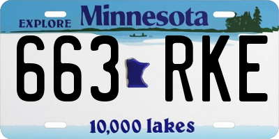 MN license plate 663RKE
