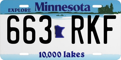MN license plate 663RKF