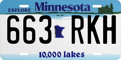 MN license plate 663RKH