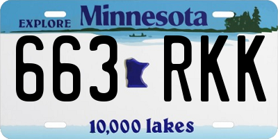 MN license plate 663RKK