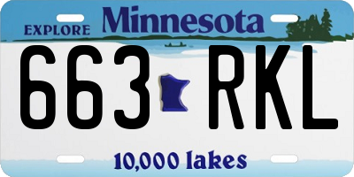 MN license plate 663RKL