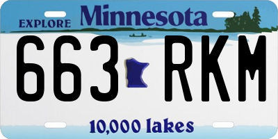 MN license plate 663RKM