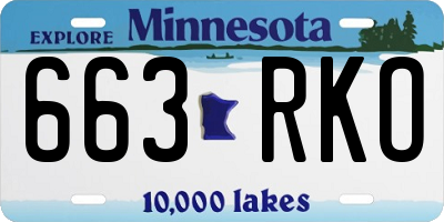 MN license plate 663RKO