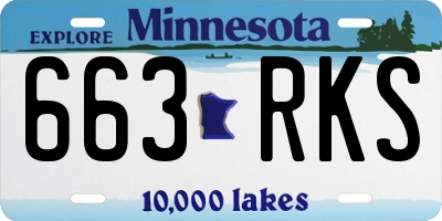 MN license plate 663RKS