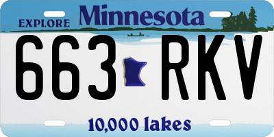 MN license plate 663RKV
