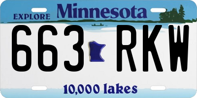 MN license plate 663RKW