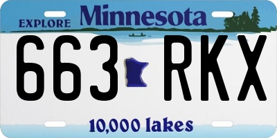MN license plate 663RKX