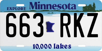MN license plate 663RKZ
