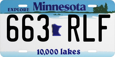 MN license plate 663RLF