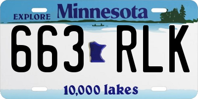 MN license plate 663RLK