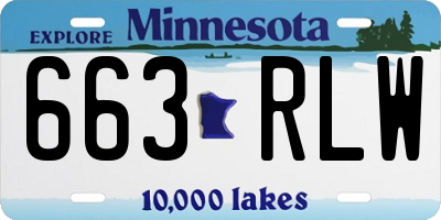 MN license plate 663RLW