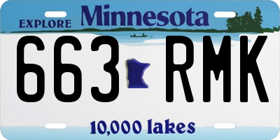 MN license plate 663RMK