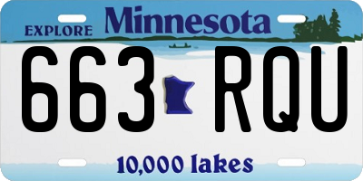 MN license plate 663RQU