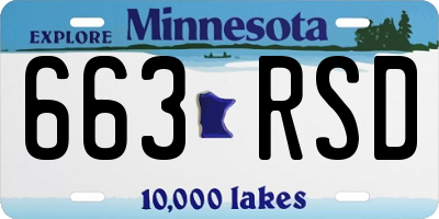 MN license plate 663RSD