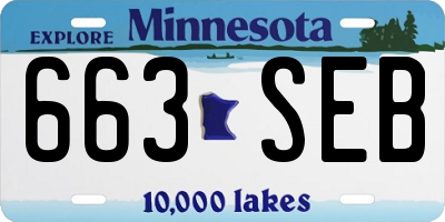 MN license plate 663SEB