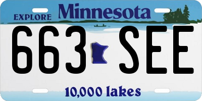 MN license plate 663SEE