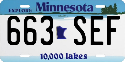 MN license plate 663SEF