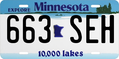 MN license plate 663SEH