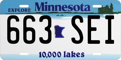MN license plate 663SEI