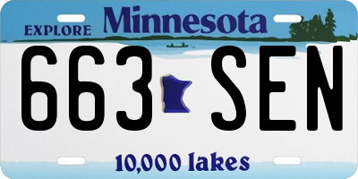 MN license plate 663SEN