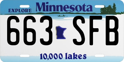 MN license plate 663SFB