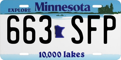 MN license plate 663SFP