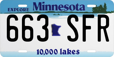 MN license plate 663SFR
