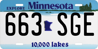 MN license plate 663SGE