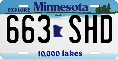 MN license plate 663SHD