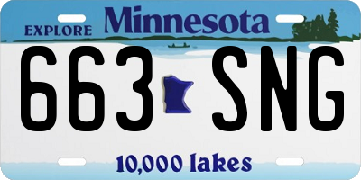 MN license plate 663SNG