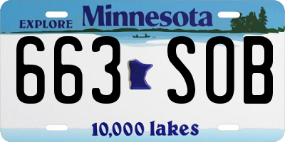 MN license plate 663SOB