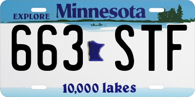 MN license plate 663STF