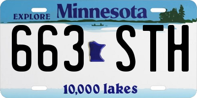 MN license plate 663STH