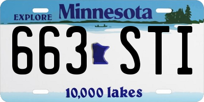 MN license plate 663STI
