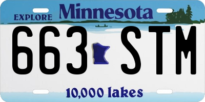 MN license plate 663STM