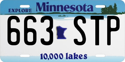 MN license plate 663STP