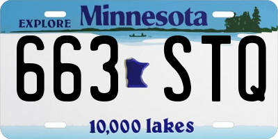 MN license plate 663STQ
