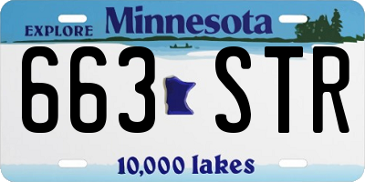 MN license plate 663STR