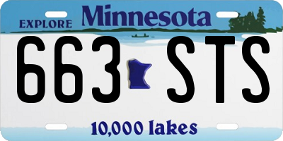MN license plate 663STS