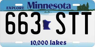 MN license plate 663STT