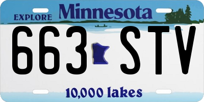 MN license plate 663STV