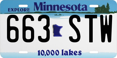 MN license plate 663STW