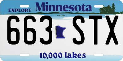 MN license plate 663STX