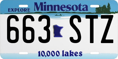 MN license plate 663STZ