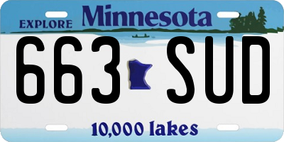 MN license plate 663SUD