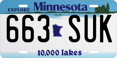 MN license plate 663SUK