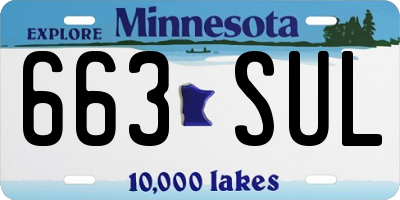 MN license plate 663SUL