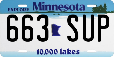 MN license plate 663SUP