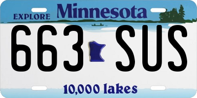 MN license plate 663SUS
